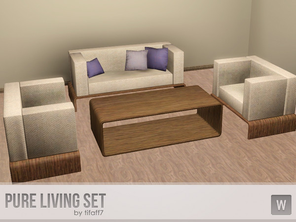Sims 3 — Pure Living Set by tifaff72 — Pure Living Set. Set of living room furniture. Including: - living chair - sofa