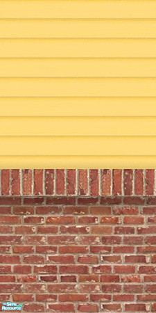 Sims 2 — Brick With Siding  - Yellow by Pb_ — This is a set of 6 walls. It combines bricks with siding for a smart and