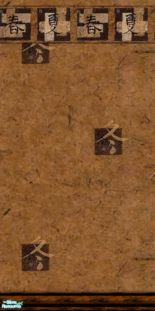 Sims 2 — Oriental Experience - Part 1 - Dk Brown Patterned Paper by Rowena DeVandal — A re-release of my Oriental