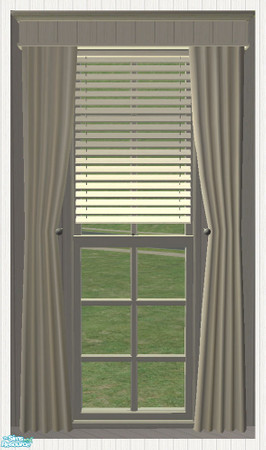 Sims 2 — Long Tieback with Venetian Blind 2tile Diagonal by simtomatic — To match the Beach House Shuttered Windows.