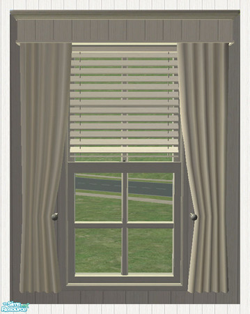 Sims 2 — Short Tieback with Venetian Blind 2tile Diagonal by simtomatic — To match the Beach House Shuttered Windows.