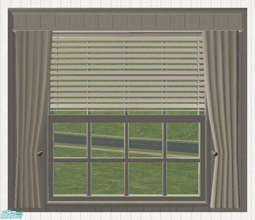 Sims 2 — Short Tieback with Venetian Blind 3tile Diagonal by simtomatic — To match the Beach House Shuttered Windows.