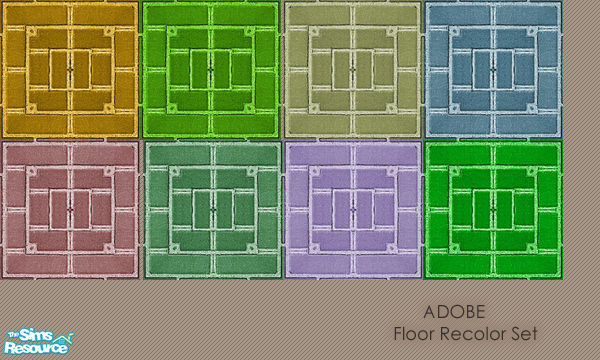 Sims 2 — Adobe Floor Recolor Set by simmyfan2852 — A collection of recolors of the Maxis Adobe Floor