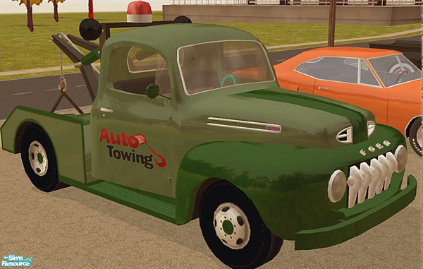 Sims 2 — 1950\'s Tow Truck - Green Recolor by Dr Pixel — Color option for the 1950 tow truck