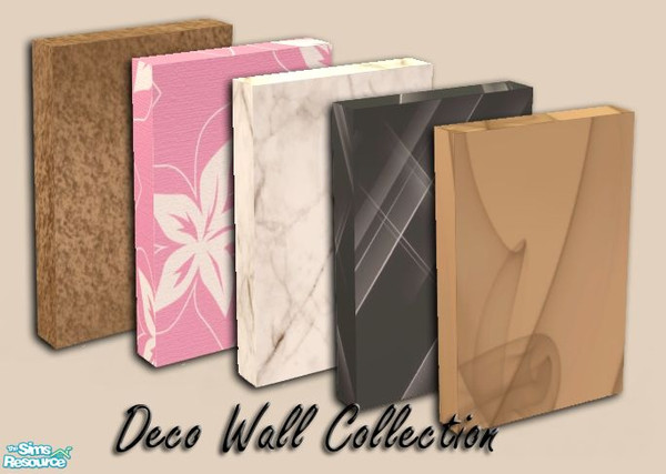 Sims 2 — Deco Wall Collection by nikisatez05 — 5 modern Retextures of Birgit43\'s V&B Decowall Mesh.