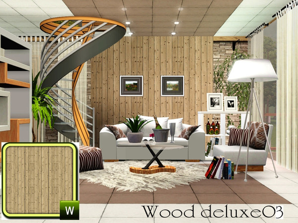 Sims 3 — Wood deluxe03 by autaki — Wood deluxe03 pattern.