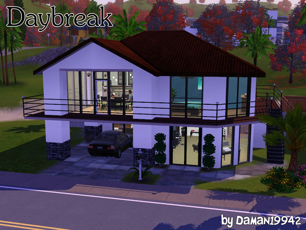 Sims 3 — Daybreak by daman19942 — Positioned right across from the beach, this bungalow features an upstairs kitchen and