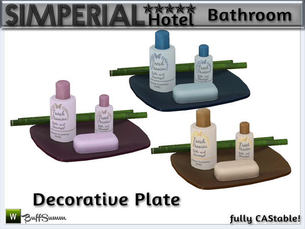 Sims 3 — Simperial Bath Plate by BuffSumm — Decorative plate with soap and cream. Matching the SIMPERIAL***** Bathroom.