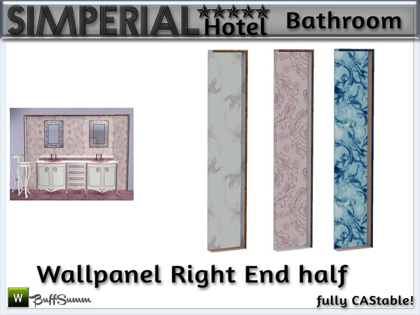 Sims 3 — Simperial Bath Wallpanel RH by BuffSumm — Modular inbuild wallpanels - left part - half field. Matching the
