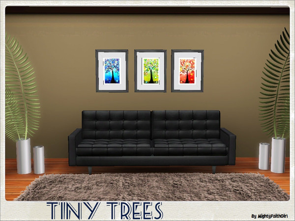 Sims 3 — Tiny Trees  by mightyfaithgirl — Tiny Abstract trees full of color to delight your Sims walls with warmth and
