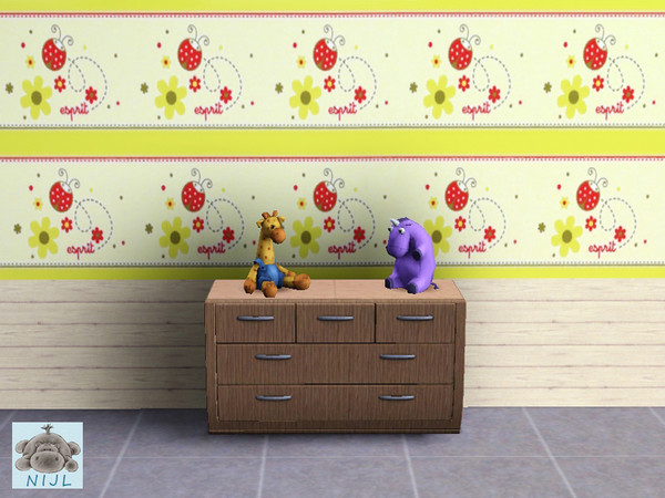 Sims 3 — pattern nurserry 9 by nijl — This is a pattern with a ladybug on and flowers. This pattern is very beautiful in