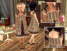 Sims 2 — Flounce Dress with Lace - White by angelkurama — Flounce Dress with Lace - White