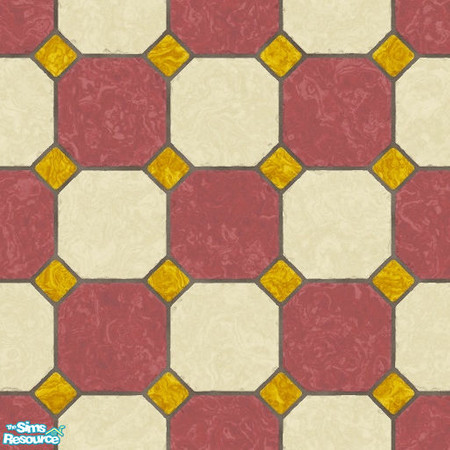 Sims 2 — Value Kitchen Tile Red And Yellow by daman19942 — Created by Daman19942 Do not re-upload anywhere without