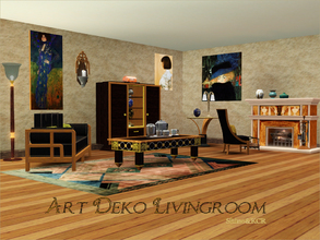 Sims 3 — Art Deco Living by ShinoKCR — Huge Set with several simmified Art Deco pieces of Art Deco furniture. Art deco is