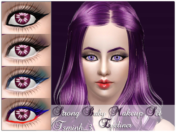 Sims 3 — Strong Baby Eyeliner by TsminhSims — A New Makeup Set for Sims on Valentine Days. Especially for your Female