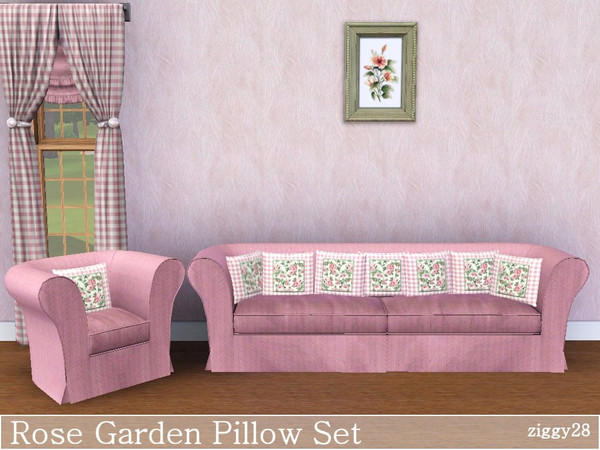 Sims 3 — Rose Garden Pillow Set by ziggy28 — Rose Garden Pillow Set. A set of 3 pillows, single, corner and a group.