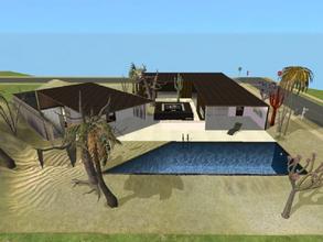 Sims 2 — Sonoran Oasis by swampeyes2 — Inspired by \'Tubac House \' by architect Rick Joy located in the Sonoran desert,