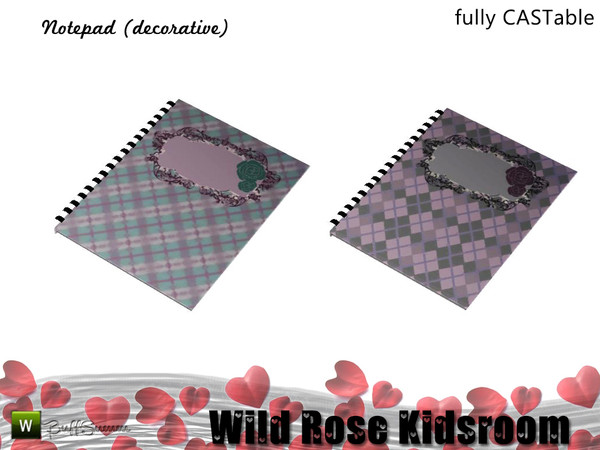 Sims 3 — WildRose Notepad by BuffSumm — Decorative notepad matching the *Wild Rose Kidsroom*. ***TSRAA***