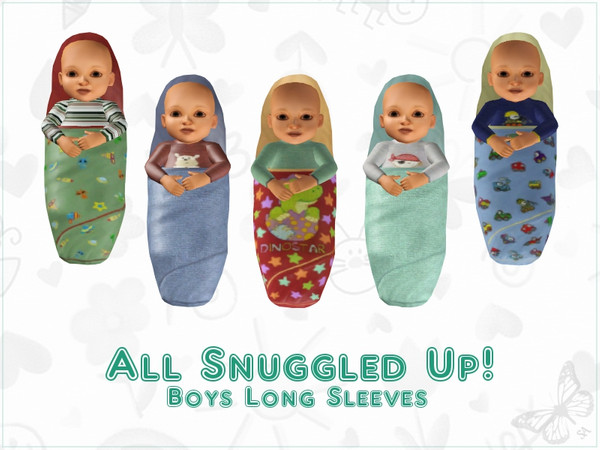 Sims 3 — All Snuggled Up! Boys Long Sleeves by sinful_aussie — Long sleeved shirts and comfy baby blankets with alien,