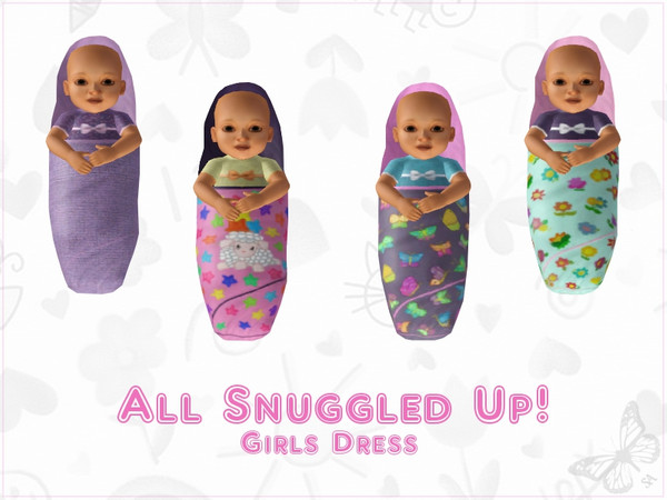 Sims 3 — All Snuggled Up! Dress by sinful_aussie — Dress with a bow and bright and comfy baby blankets for girls. **