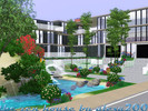 Sims 3 — the zen house by alexa200 — This is a large house with a relaxing pool and spa in a beautiful setting.
