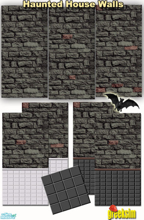 Sims 2 — grks Haunted House set by greeksim — This is a set of wall and floors especially made for you who like to create