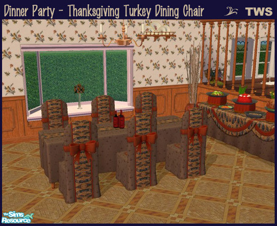 Sims 2 — Thanksgiving Turkey Dining Chair by wildstar24 — Celebrations! SP dining chair in turkey track and turkey accent