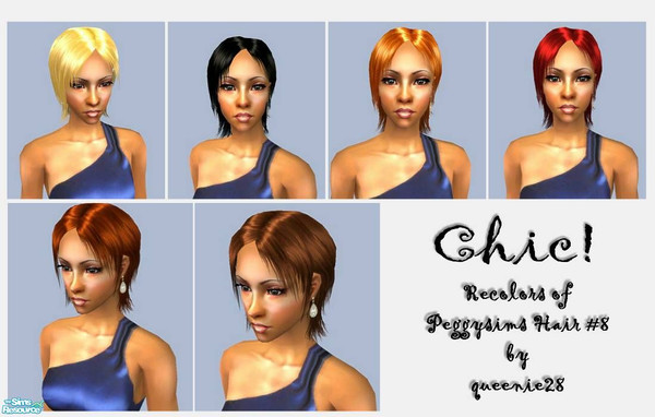 Sims 2 — Chic by queenie28 — Stylish hair from PeggySims. 6 colors available. Hair is binned and is for all ages. Enjoy!