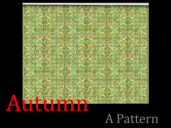 Sims 3 — Tile 2a by orlov — Complex shapes for a fabric pattern; light aqua background with 3 recolorable channels.
