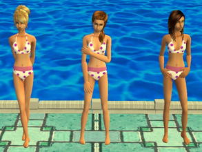 Sims 2 — Teen Polka Dot Bikini Set - purple by zaligelover2 — Swimwear for TF.