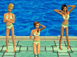 Sims 2 — Teen Polka Dot Bikini Set - mint by zaligelover2 — Swimwear for TF.