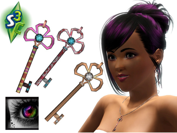 Sims 3 —  by Taurona — Necklace in the shape of a key. New meshes have been customized. The base game is compatible. You