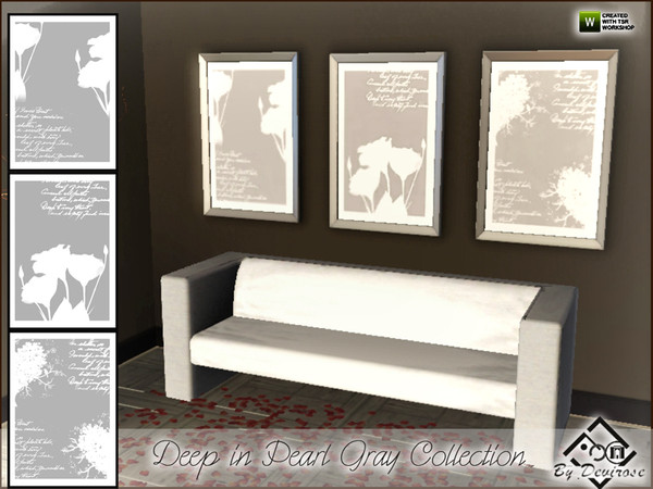 Sims 3 — Deep in Pearl Gray Collection by Devirose — Elegance of delicate shades, shapes floral and decorative romantic