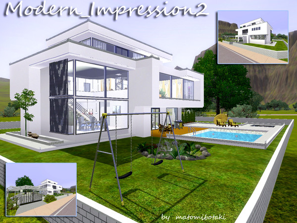 Sims 3 — Modern_Impression_2 by matomibotaki — Impressiv house with clear-lines architecture and luxury ambience, colored