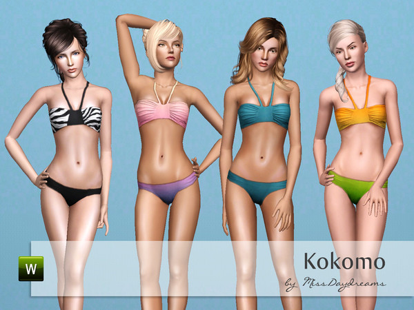 Sims 3 — Kokomo by MissDaydreams — Kokomo is a beautiful and colourful bikini. It comes with 2 colouring styles -