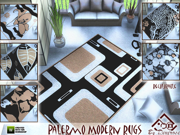Sims 3 — Palermo Modern Rugs by Devirose — Spledid modern rugs in the colors of my city: Palermo.All recolorable,base