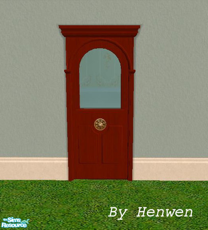 Sims 2 — Strorybook Door Cherry by Henwen — I got rid of the pastel and made it a plain wood for all of those (like me)