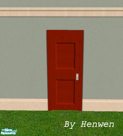 Sims 2 — Walnut Door Cherry by Henwen — 