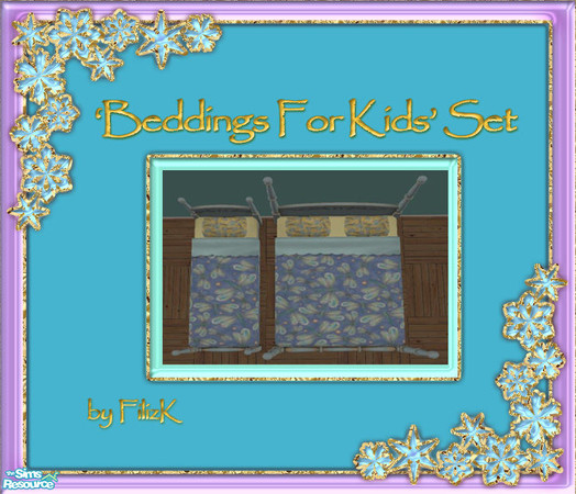 Sims 2 — \'Beddings For Kids\' Set 1 - BlueYellow by filizk — Brighten up your kids rooms with these colorful beddings.