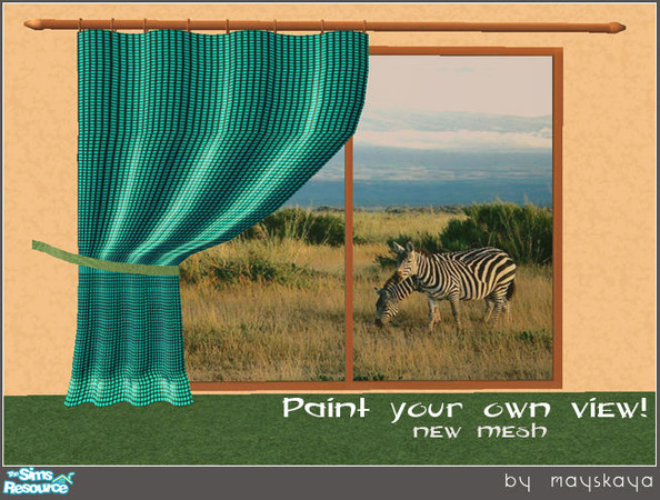 Sims 2 — View - mesh by mayskaya — 4 tiles wall deco.
