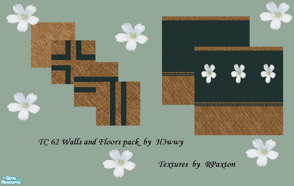 Sims 2 — TC 62 Walls and Floor pack by H3wwy — Matching walls and floors to make your TC 62 room come to life. Textures