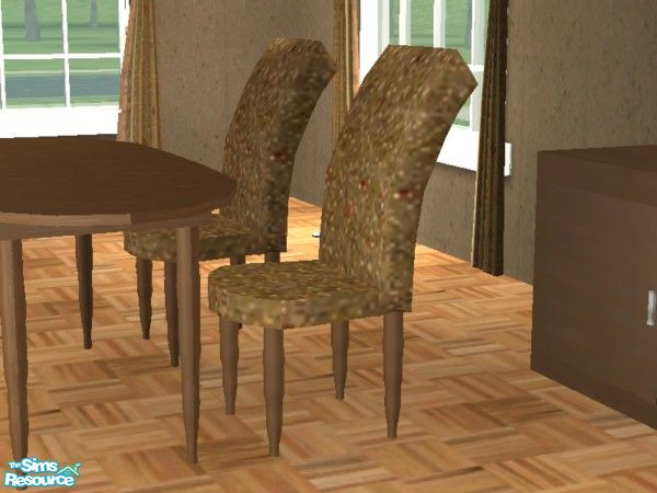 Sims 2 — Essence Dining - Chair by EarthGoddess54 — Luxurious cushioned, high-back dining chair - part of the Essence