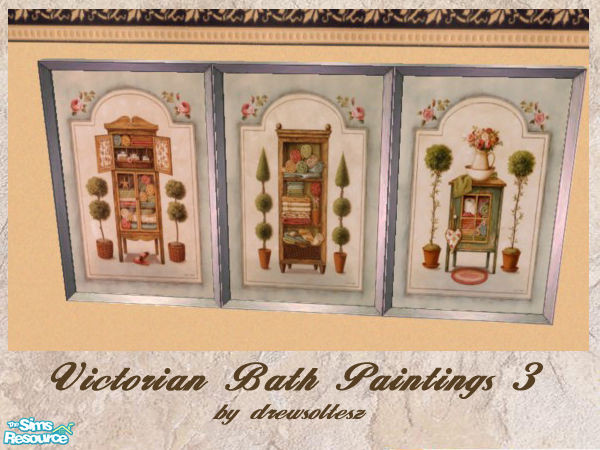 Sims 2 — Victorian Bath Paintings III by drewsoltesz — A recolour of the Sims 2 original object \"Lady on Red\"