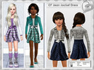 Sims 3 — TG101_CFJean Bow Jckt Dress 020 by trunksgirl101 — Child Female Jean Jacket Dress. Includes three Recolorable
