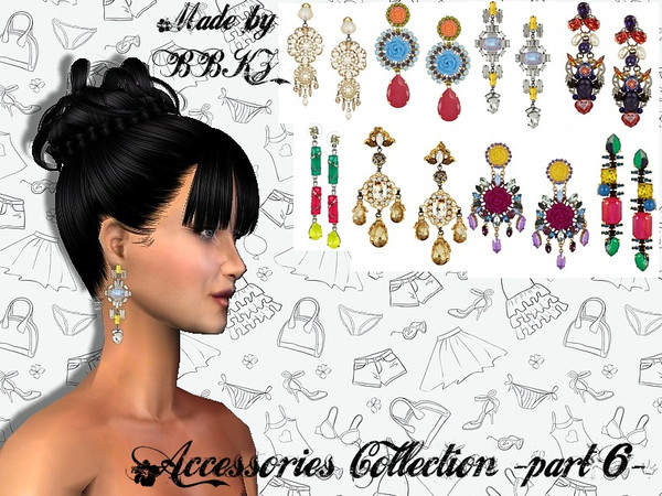 Sims 2 — Accessories Collection - part 6 - by BBKZ — Beautiful earrings for your Sim-ladies. No EP required. FREE mesh by