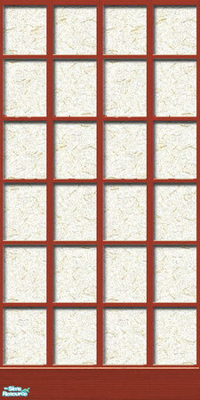 Sims 2 — TC61 - The Living Suite - Wood & Paper Screen 1 by Illandrya — A traditional wood and paper screen in cedar.