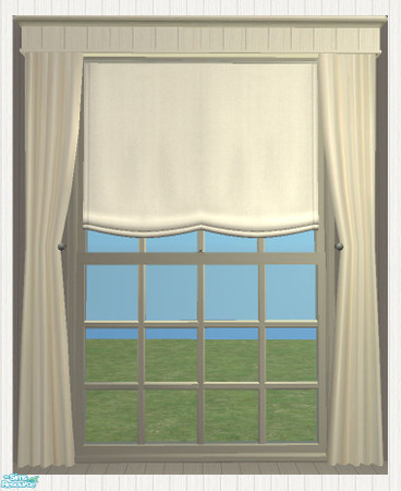 Sims 2 — Long Tieback with Roman Blind 3tile by simtomatic — To match the Beach House shuttered windows.