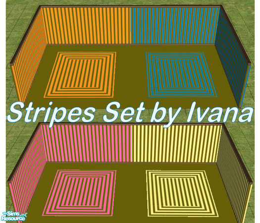 Sims 2 — Stripes Set by Ivancica — wall and floor set combine them to create a colorfull rooms by Ivana visit my minisite