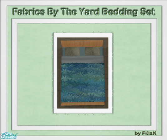 Sims 2 — Fabrics By The Yard Bedding Set - Blue 1 by filizk — Create your dream bedroom with one of these 4 colorful