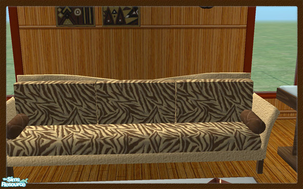 Sims 2 — Tribal Fusion - Hl Tribal Detimgi-iceliving-sofa by HugeLunatic — A mix of rich, earthy browns, taupe, and tans